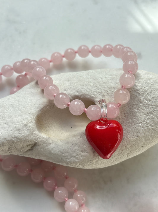 Groovy Heart Blush Necklace - Limited
