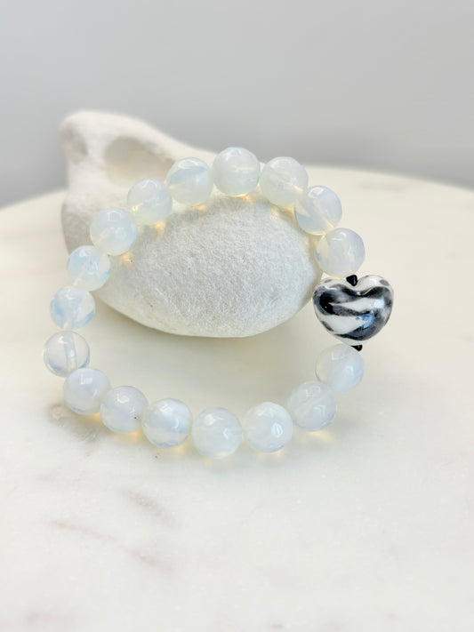 Splashed Groovy Heart Bracelet