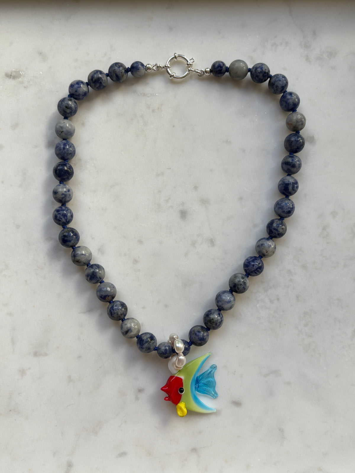 Blue Spot Reefer Necklace - One Of A Kind