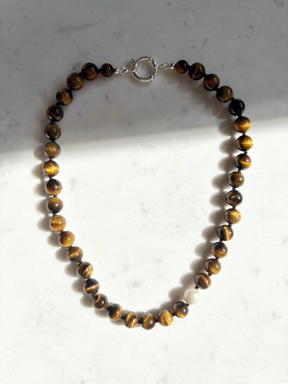 Tiger's Eye O’Clock Necklace