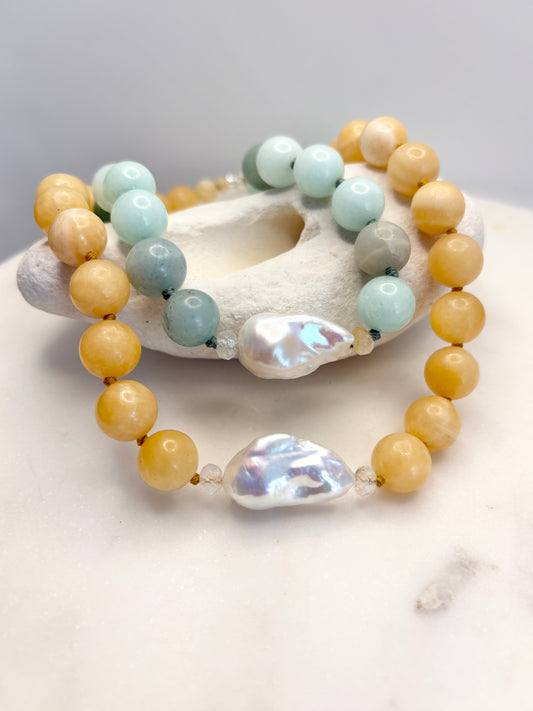 Baroque Embrace Deluxe White Necklace