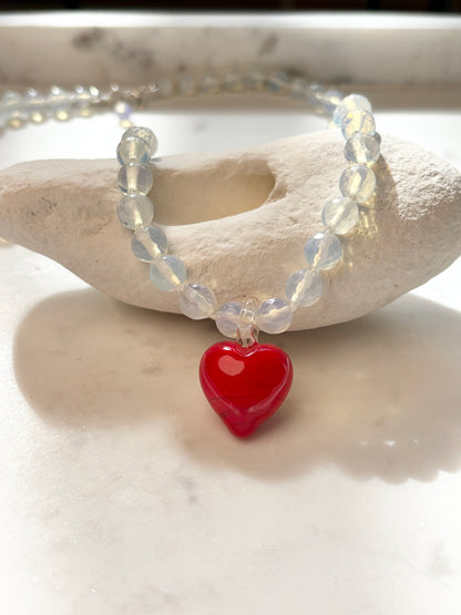Groovy Heart Opalite Necklace - Limited