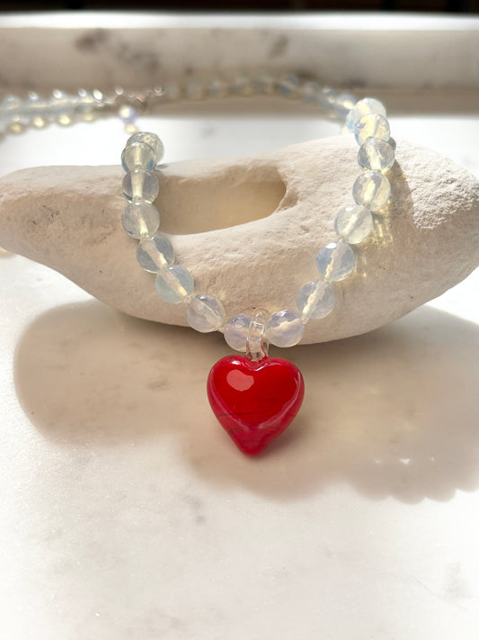Groovy Heart Opalite Necklace - Limited