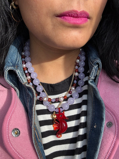 Sassy Sea Stead Lavender Flame Necklace - Limited