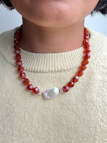 Star Cut Embrace Deluxe Carnelian Necklace - Limited