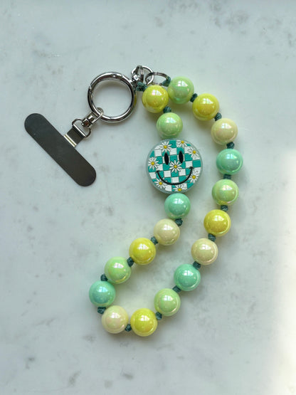 Spring Smiley Deluxe Phone Chain - One Of A Kind