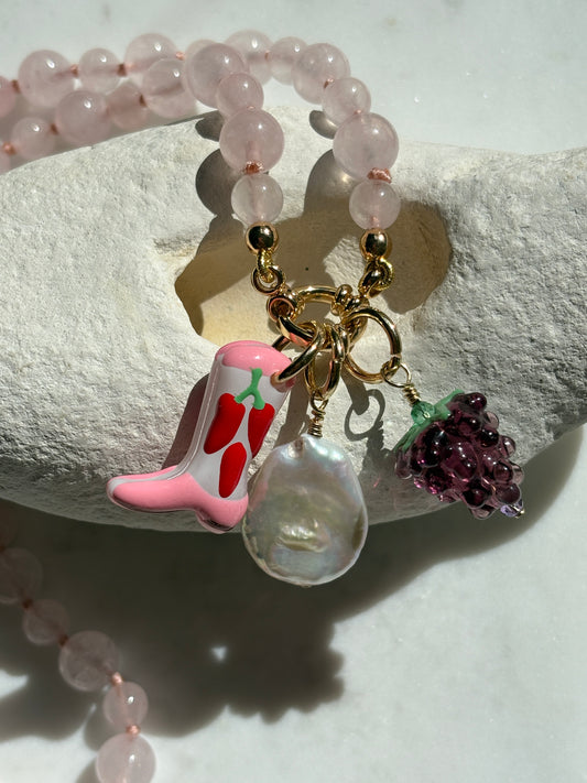 Bootiful Raspberry Bites Necklace