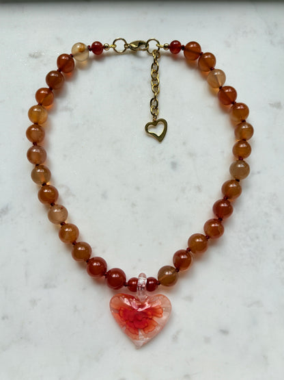Heart In Bloom Wildfire Necklace - Limited