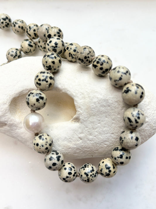 Dalmatian Jasper O’Clock Necklace