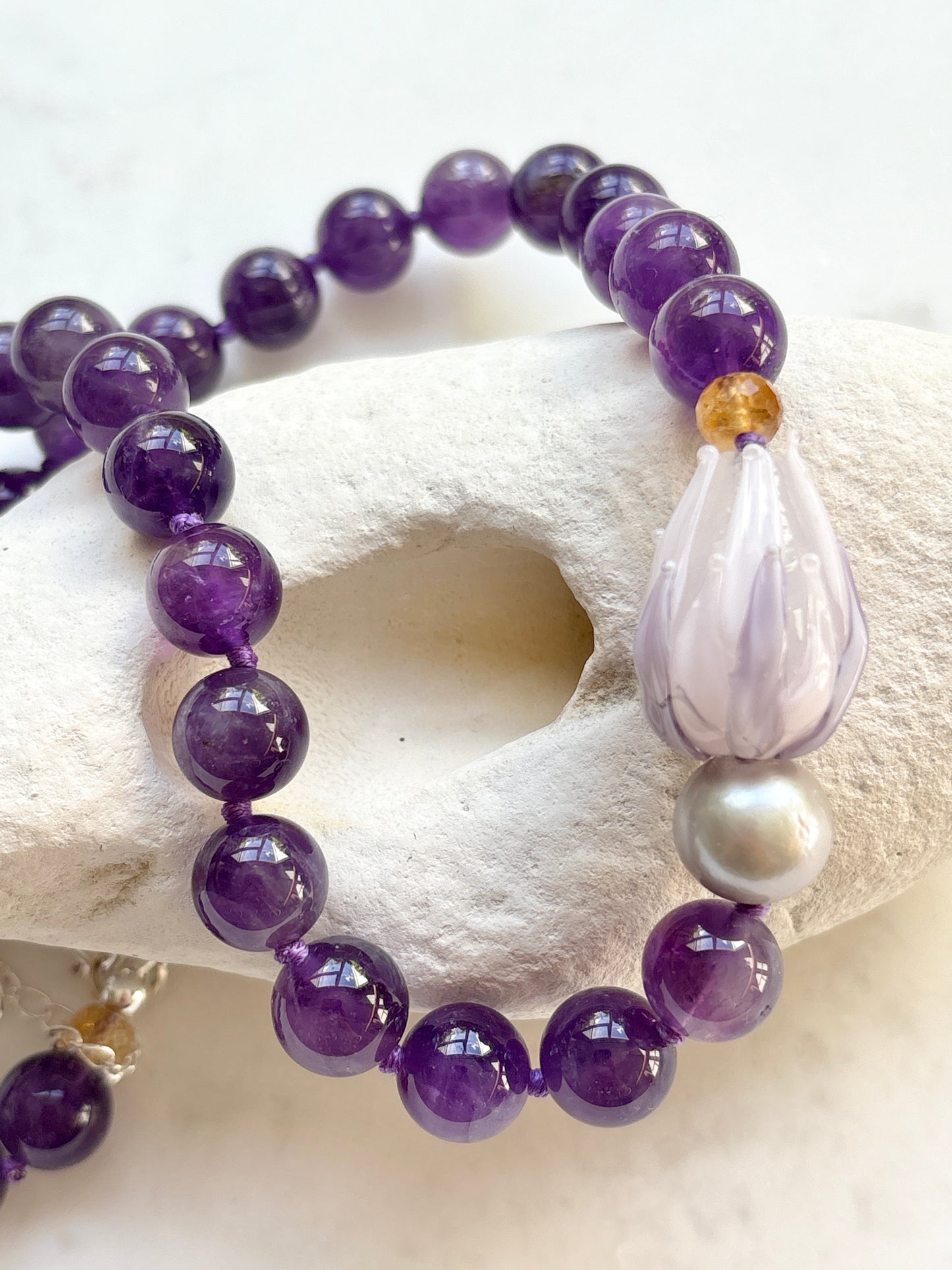 Enchanted Tulip Amethyst Necklace - One Of A Kind