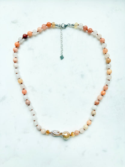 Baroque Embrace Aventurine Necklace - One Of A Kind