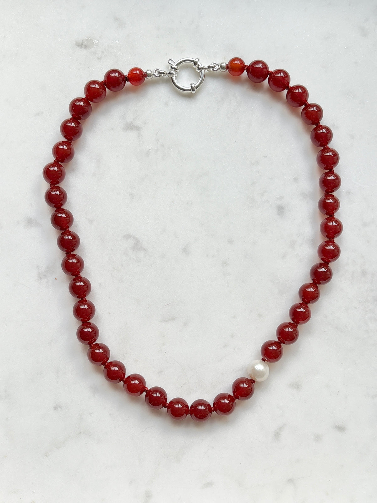 Red Carnelian O’Clock Necklace