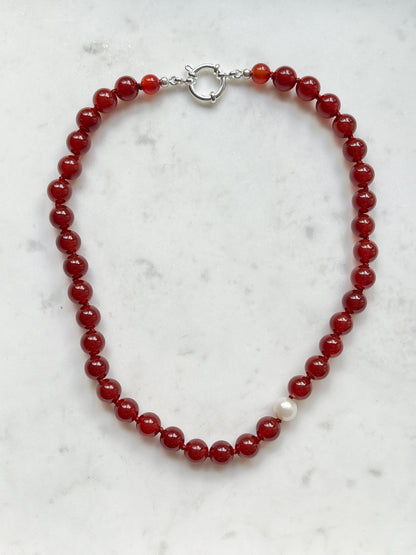 Red Carnelian O’Clock Necklace