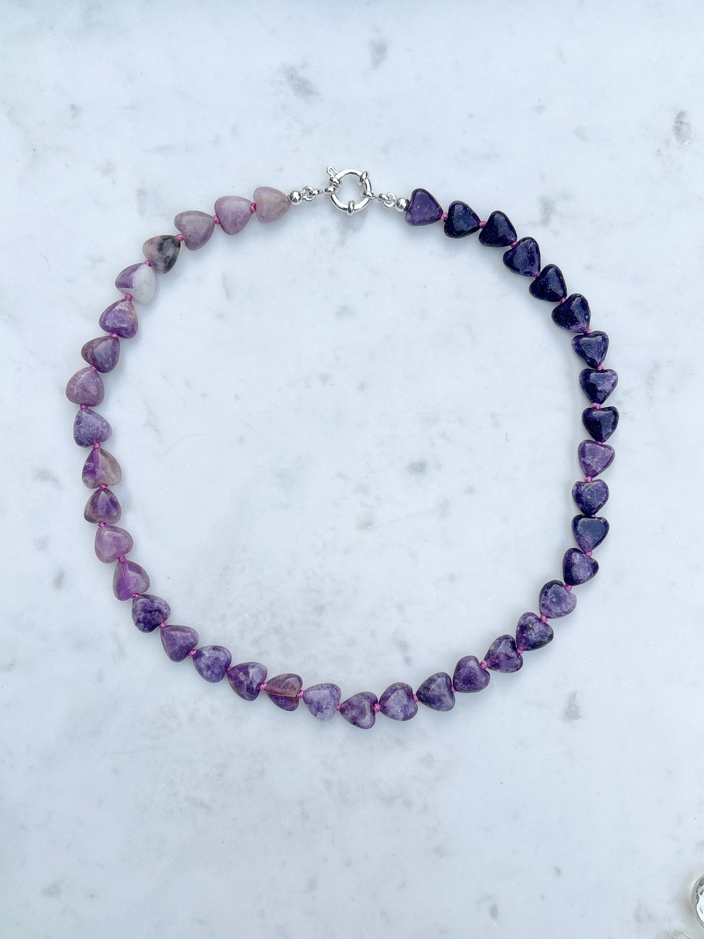 Violet Heart Confetti Necklace - One Of A Kind
