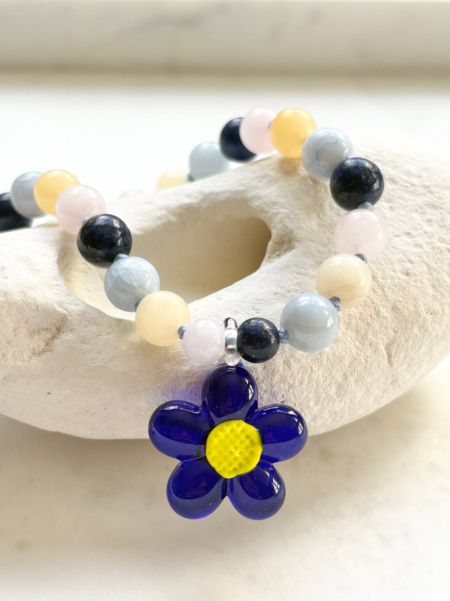 Flower Power Parade Cobalt Necklace