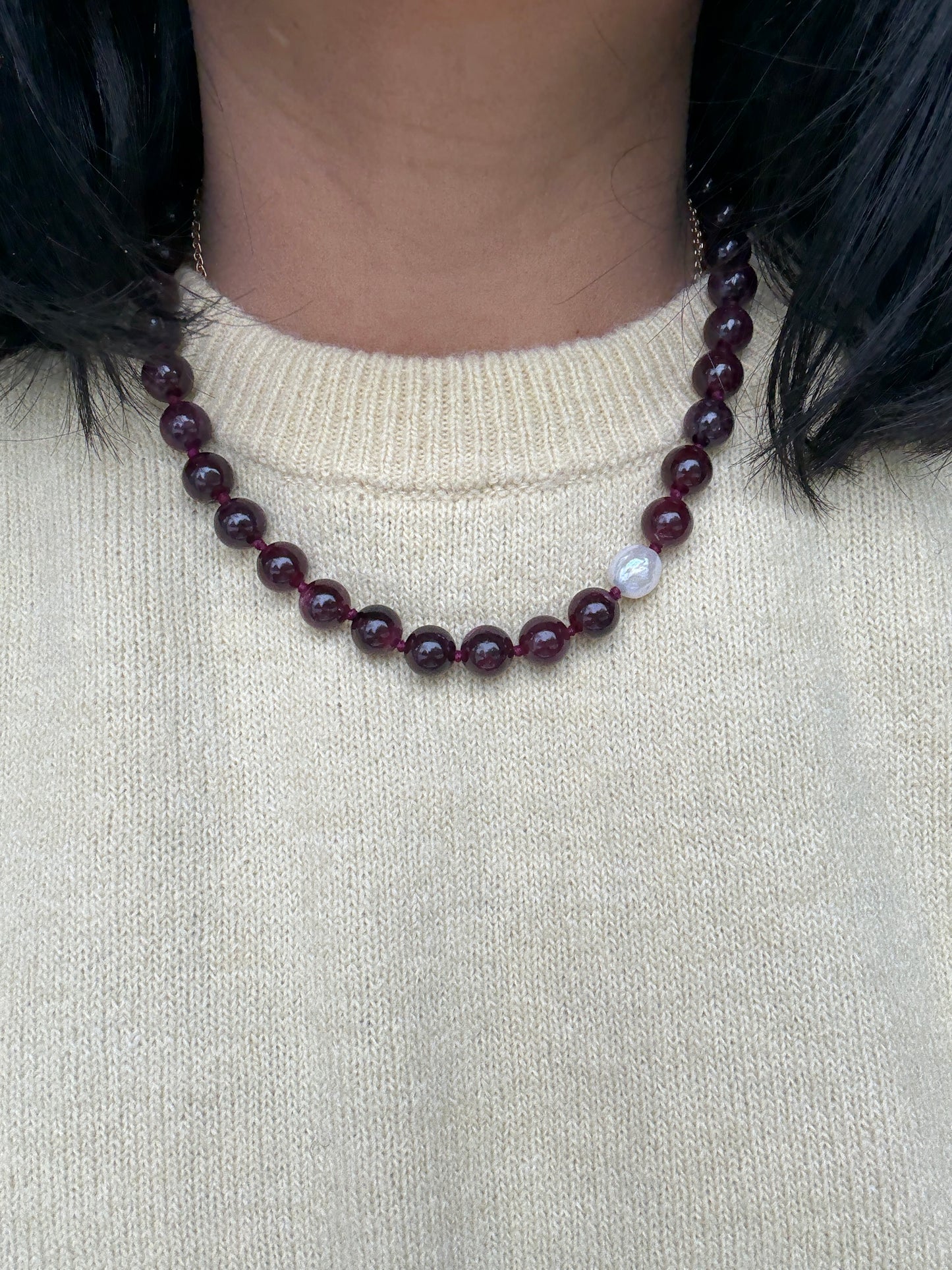 Garnet O’Clock Necklace