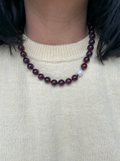 Garnet O’Clock Necklace