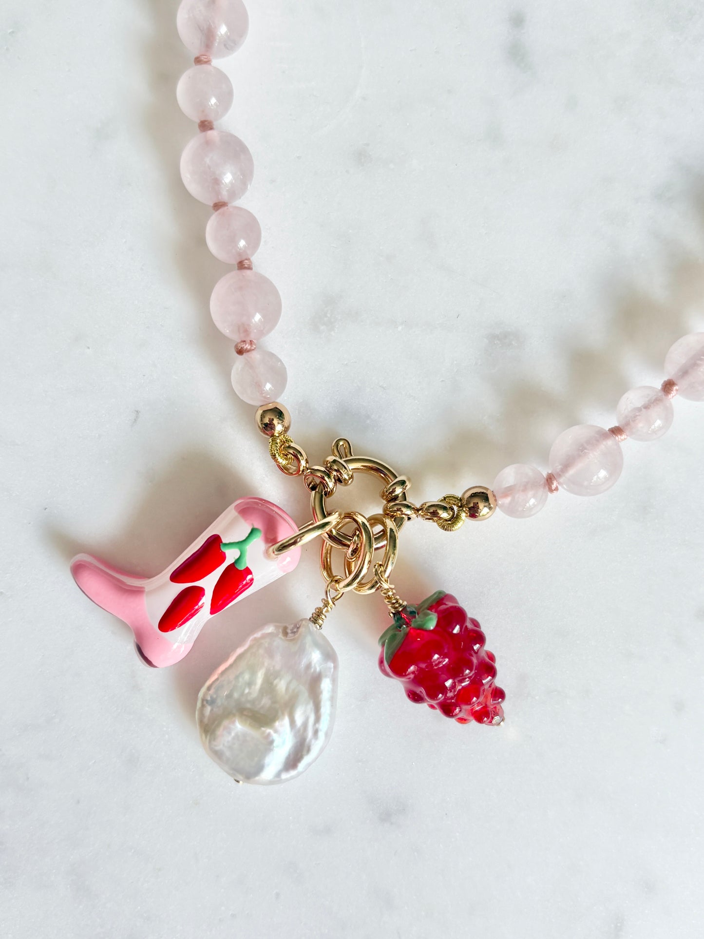 Bootiful Raspberry Bites Necklace