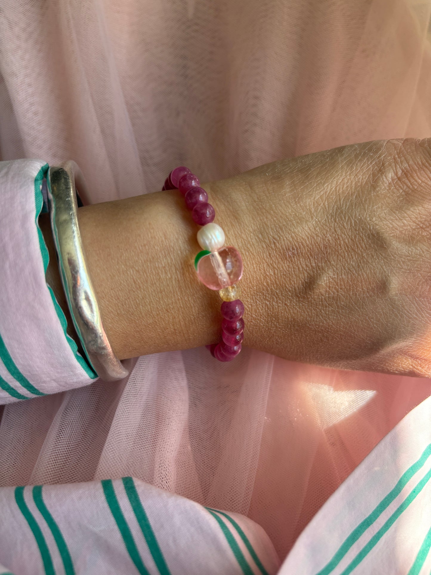 Peach Fruit Loops Bracelet