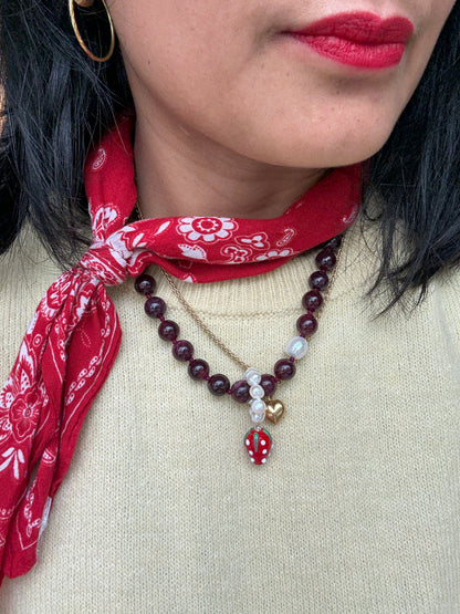 Garnet O’Clock Necklace