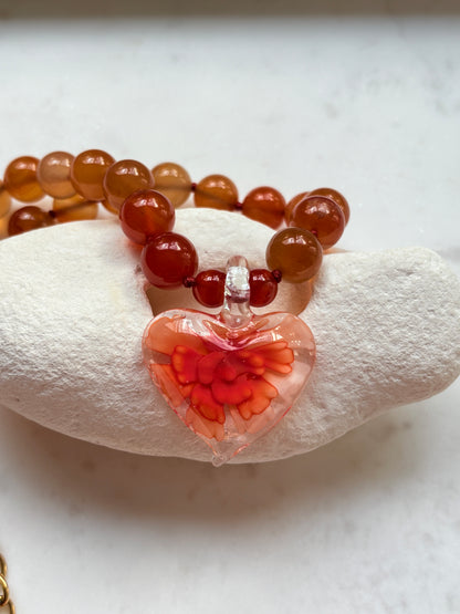 Heart In Bloom Wildfire Necklace - Limited