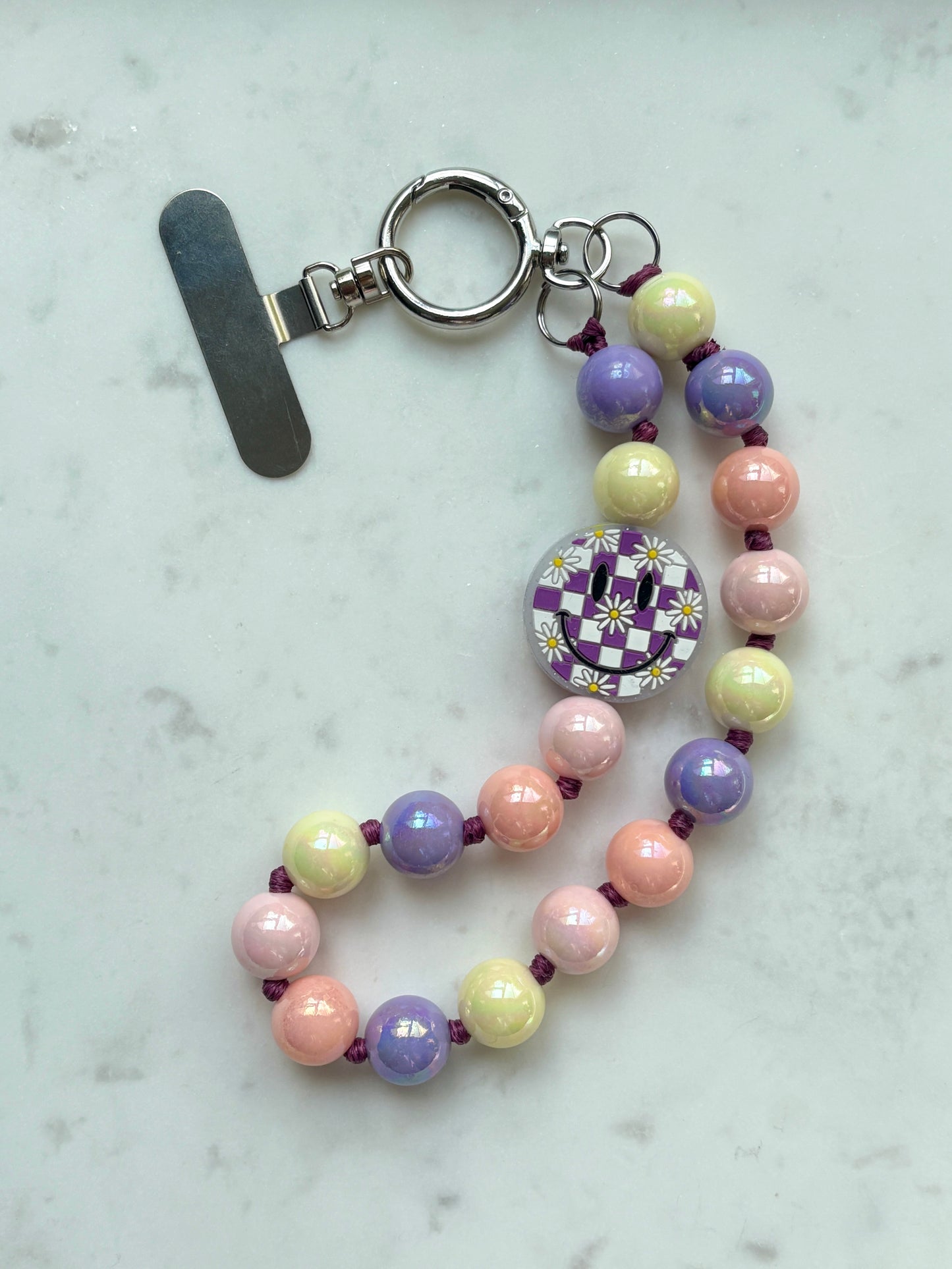 Spring Smiley Deluxe Phone Chain - One Of A Kind