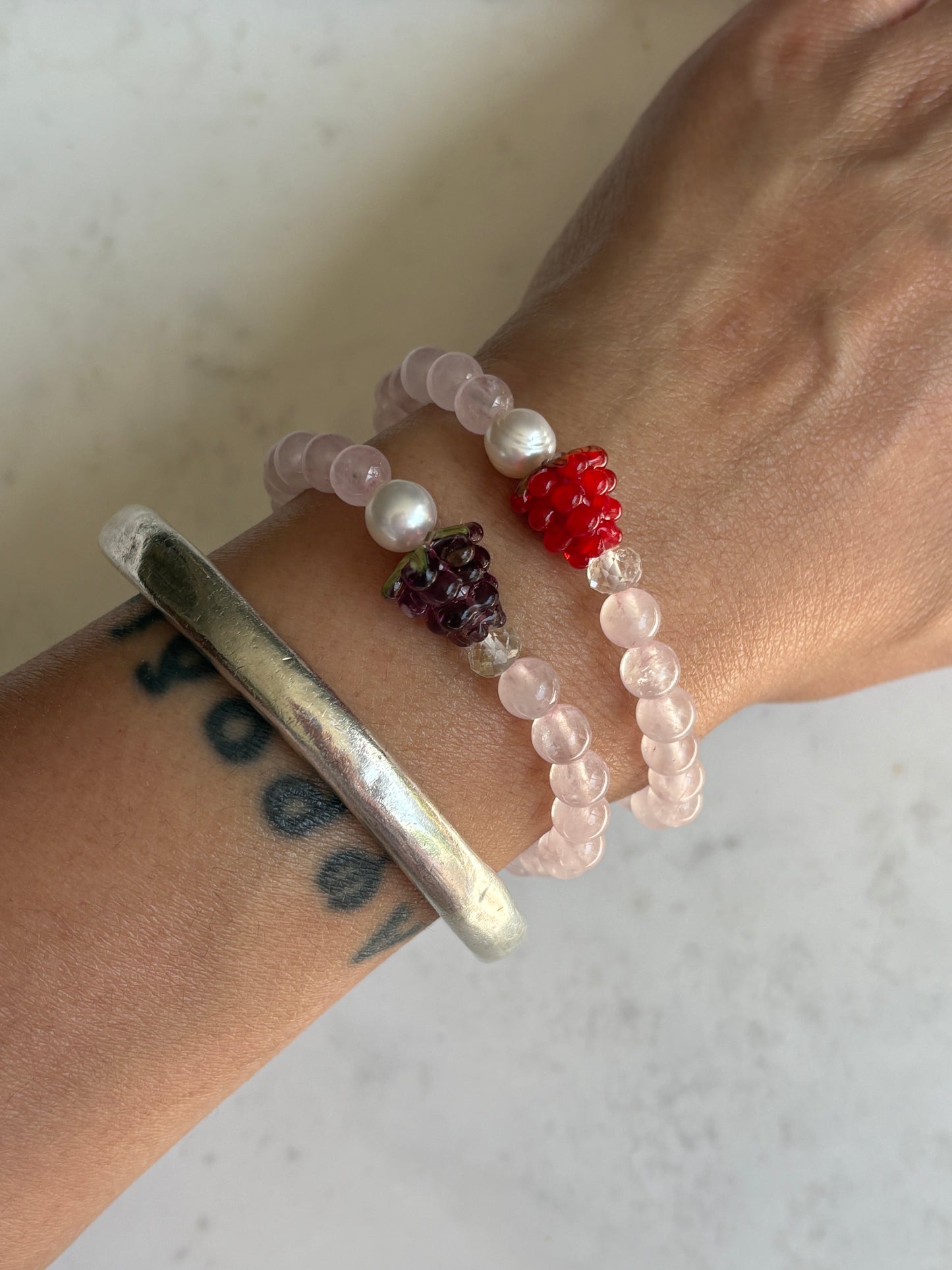 Raspberry Fruit Loops Bracelet