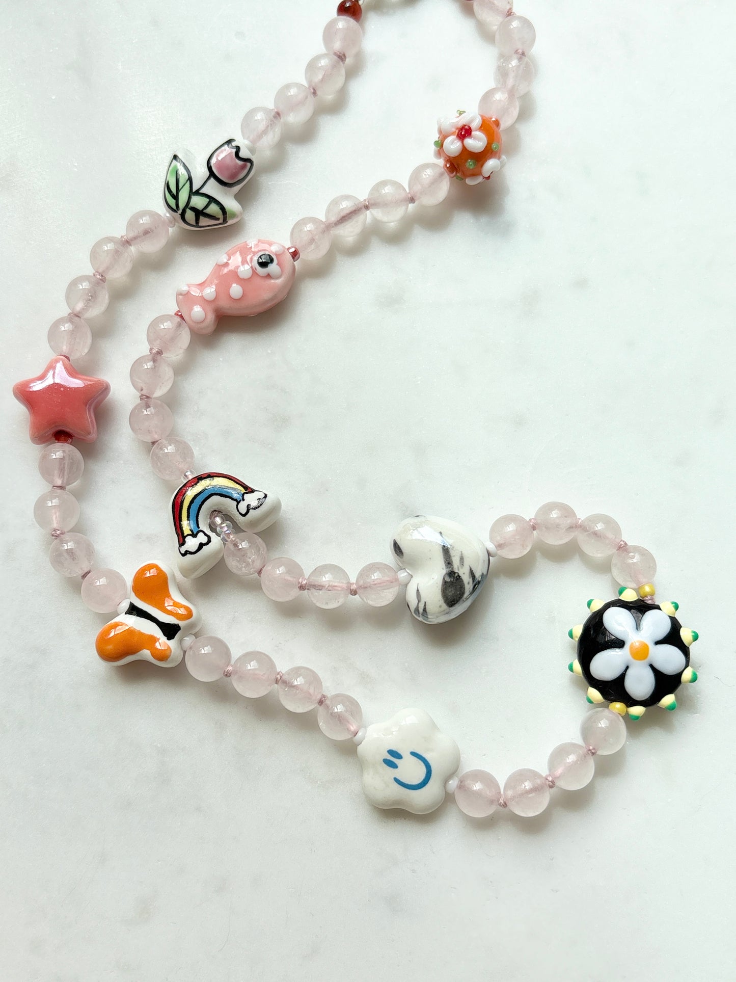 NEW Pinky Good Vibes Gem Necklace