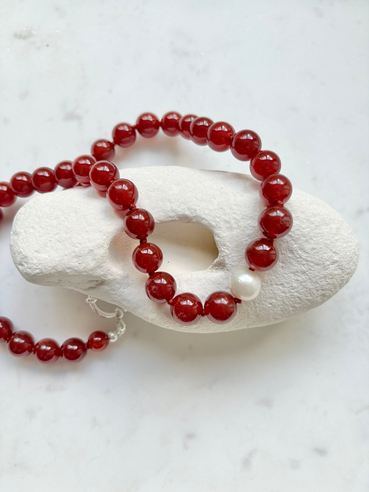 Red Carnelian O’Clock Necklace