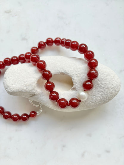 Red Carnelian O’Clock Necklace