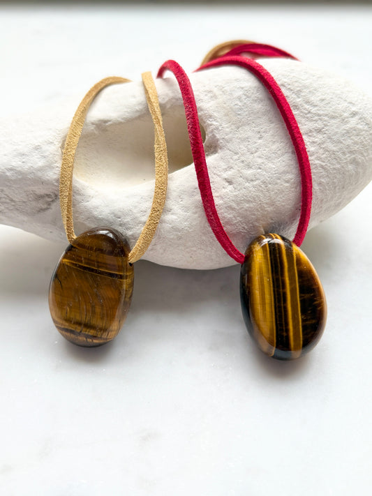 Tiger's Eye Pebble Pendant