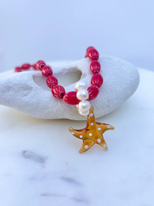 Sea Starlet Coral Necklace - One Of A Kind