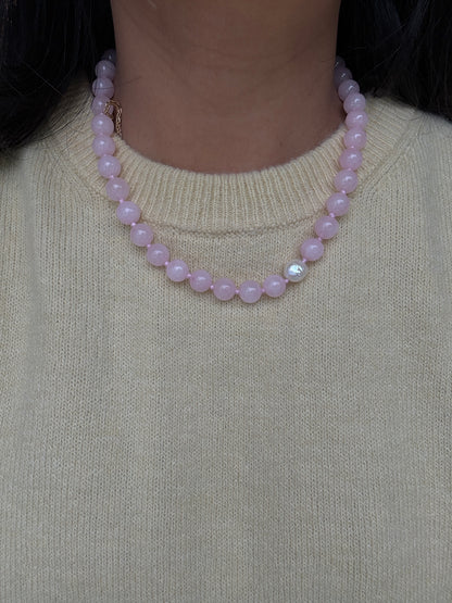 Rose Quartz O’Clock Necklace