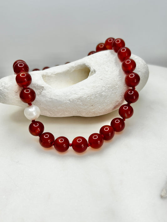 Carnelian O’Clock Necklace