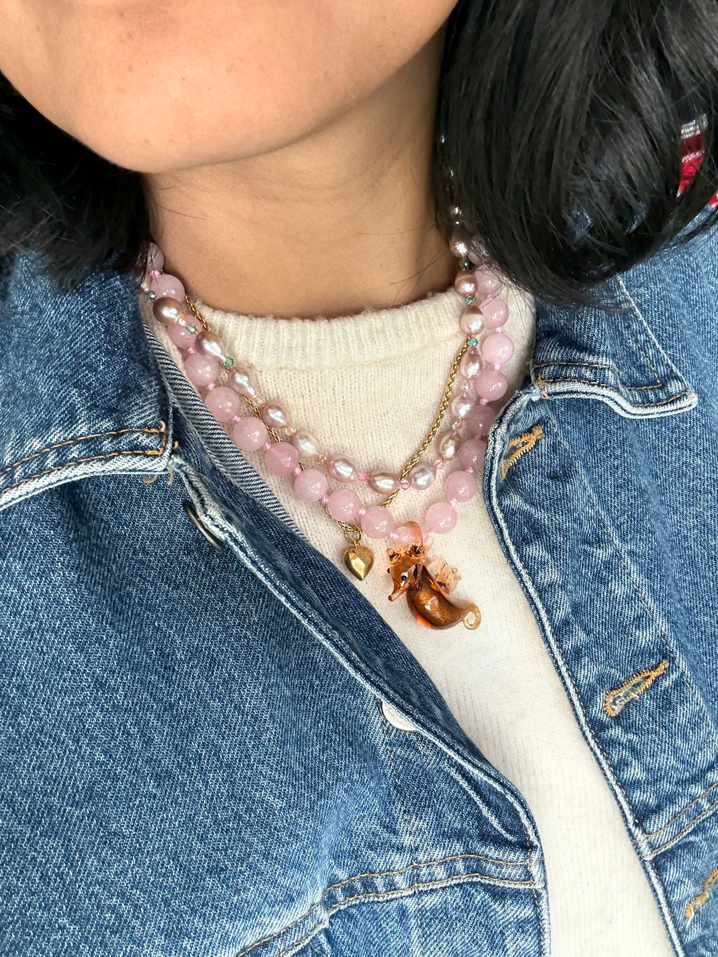 Sassy Sea Stead Rose Necklace