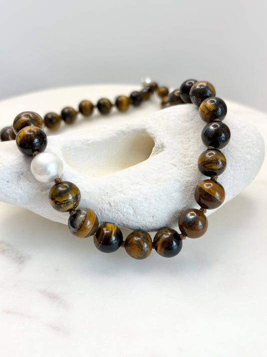 Tiger's Eye O’Clock Necklace
