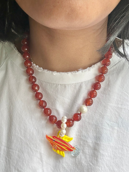 Carnelian O’Clock Necklace