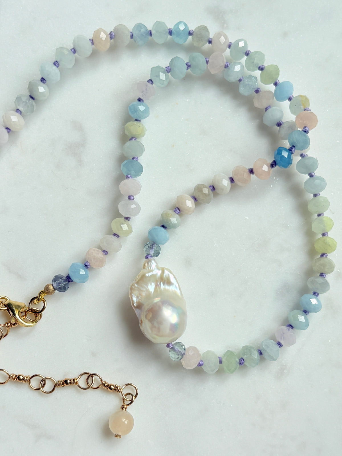 Facets Embrace Morganite Necklace - One Of A Kind