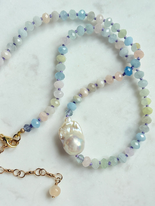 Facets Embrace Morganite Necklace - One Of A Kind