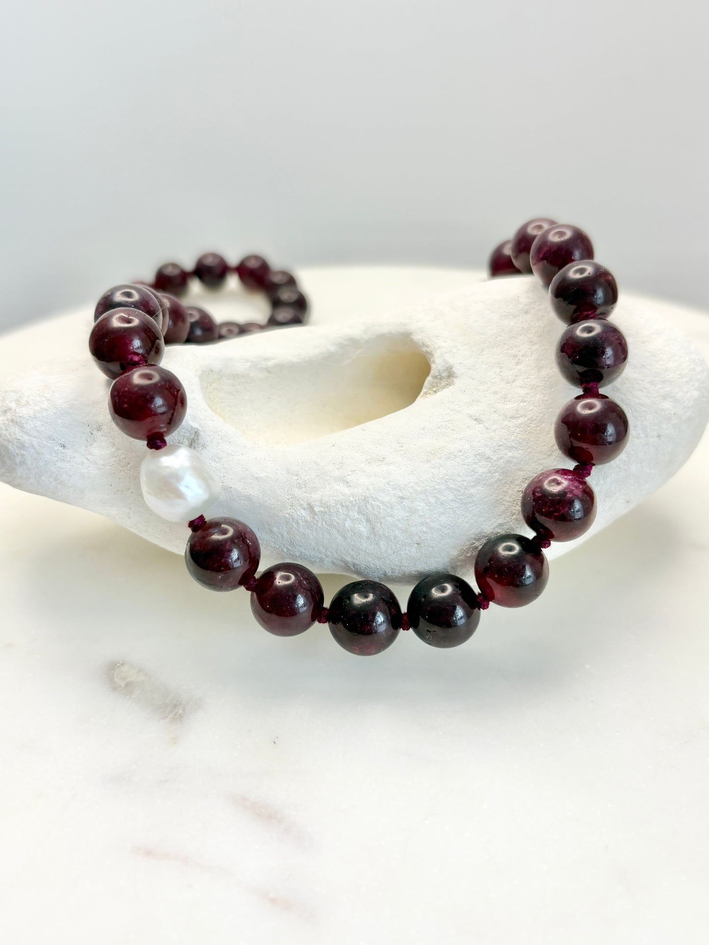 Garnet O’Clock Necklace