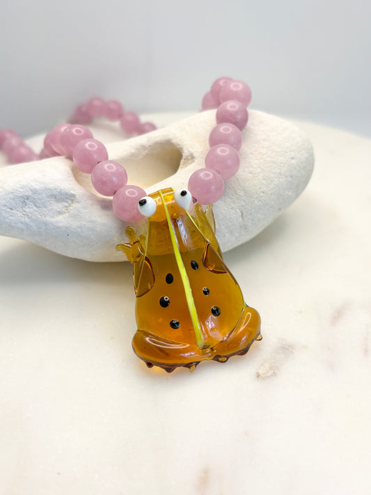 Gemstone Hopper Petal Necklace