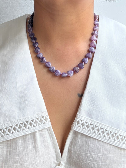 Violet Heart Confetti Necklace - One Of A Kind
