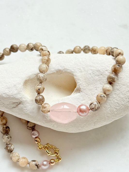 Pebble Pop Rose Necklace - Limited