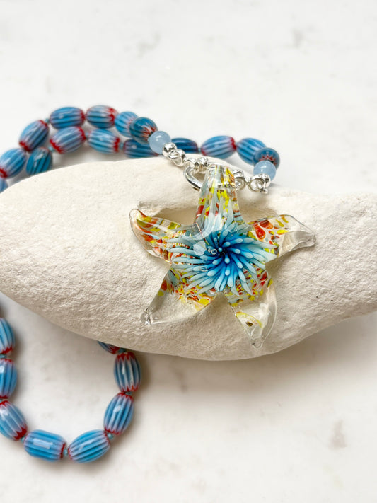 Celestial Star Burst Azure Necklace - Limited