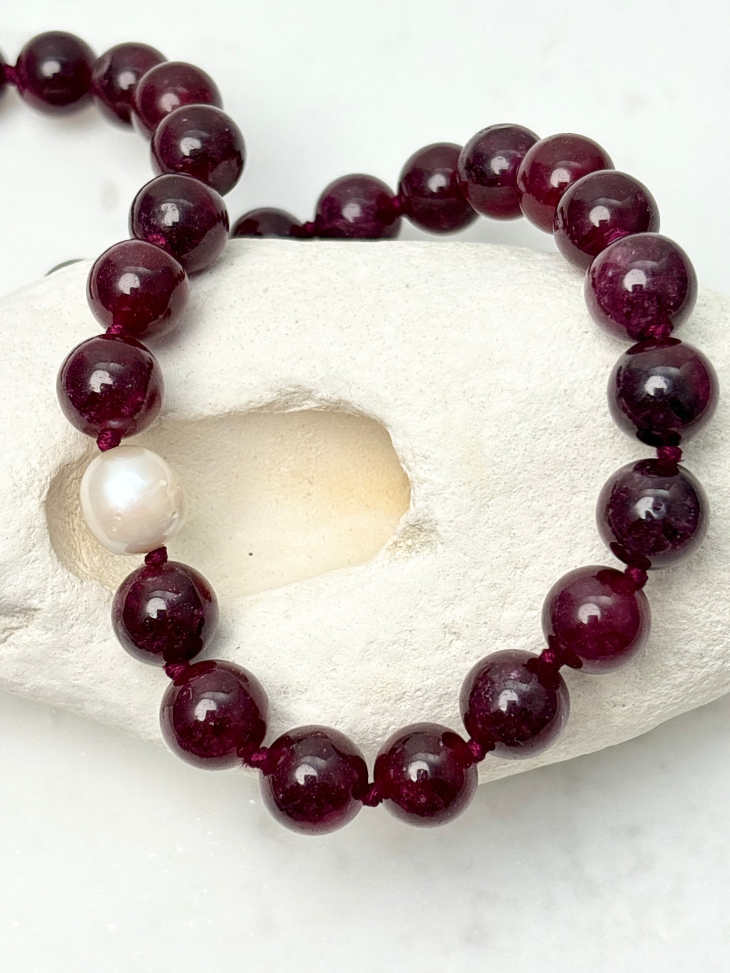 Garnet O’Clock Necklace