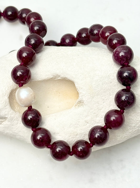 Garnet O’Clock Necklace
