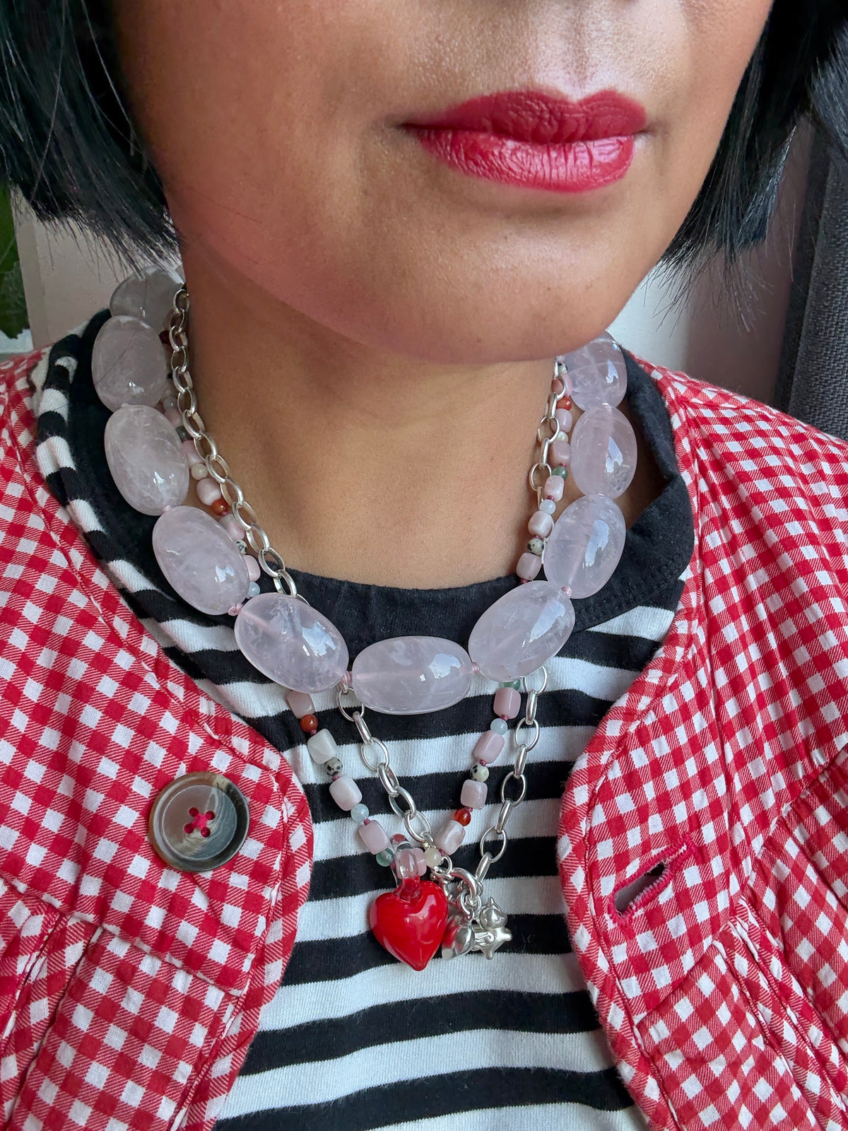 Dreamy Rosé Bold Necklace - One Of A Kind