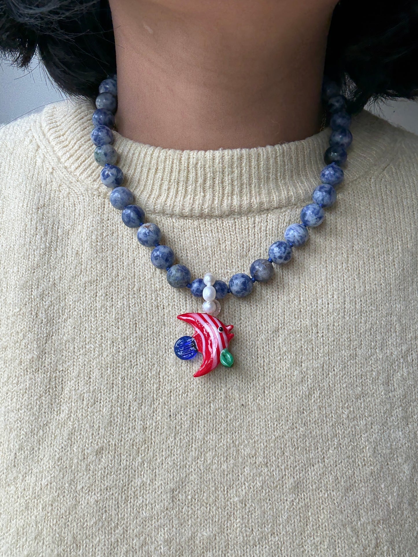 Blue Spot Mambo Necklace - One Of A Kind