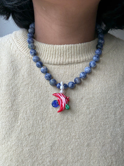 Blue Spot Mambo Necklace - One Of A Kind