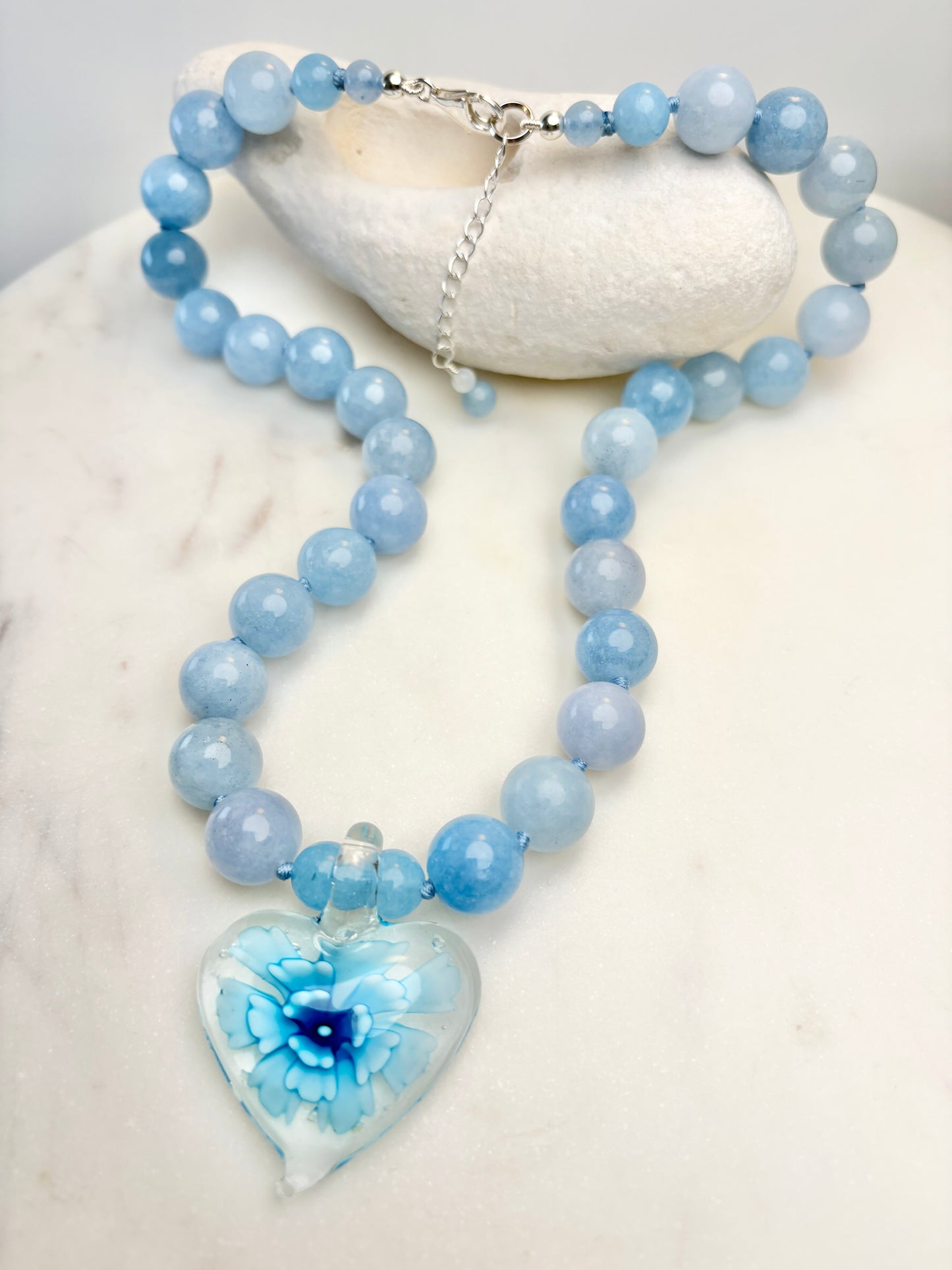 Heart In Bloom Sky Necklace - One Of A Kind